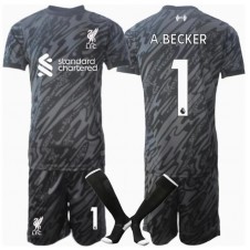 Liverpool Alisson Becker #1 Målvakt Hemmaställ Barn 2024-25 Korta ärmar (+ Korta byxor)